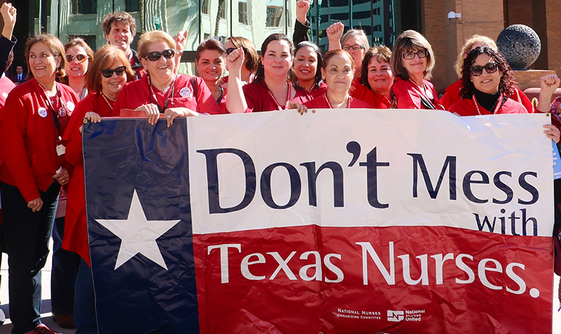 Nurses picketing