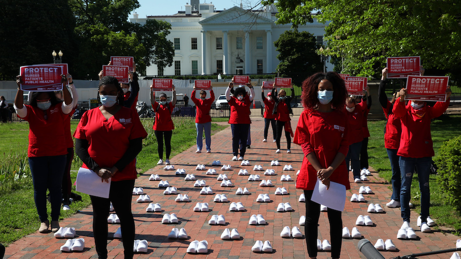 Nures protest outside the White House