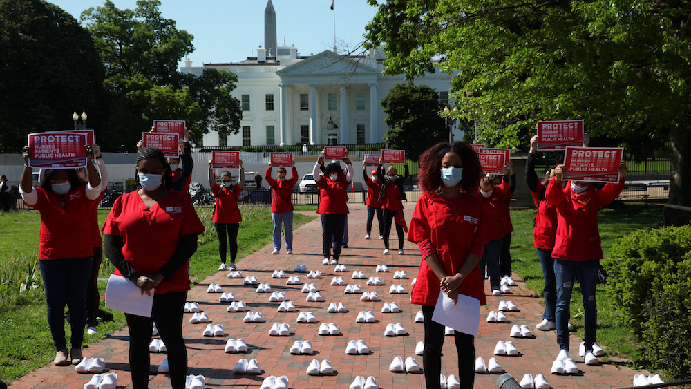 Nurses protest in front of The White House