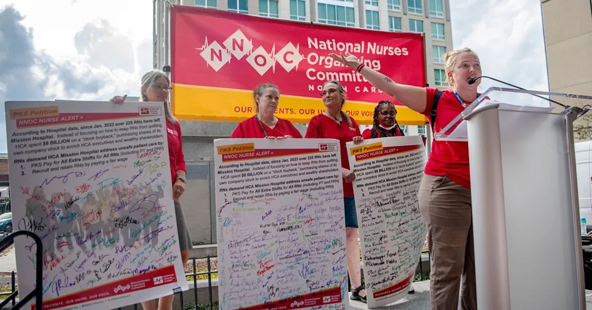 Asheville nurses rally as they begin new union contract negotiations with HCA