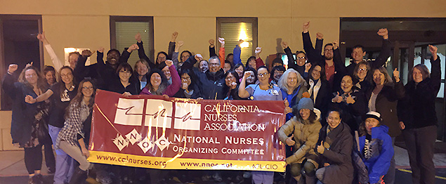 Barton Memorial RNs celebrate election win Wednesday night