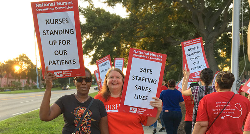 Nurses picketing