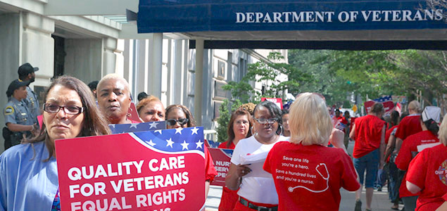 Nurses in front of VA