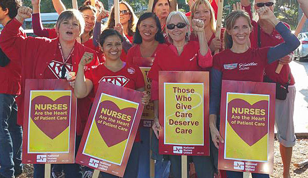 Nurses picketing