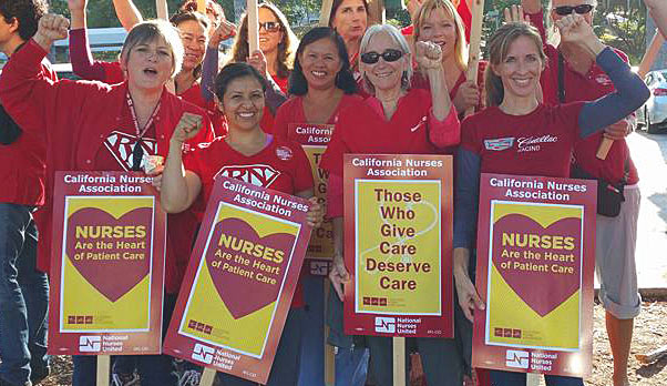 Nurses picketing