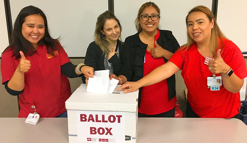 Nurses at ballot box