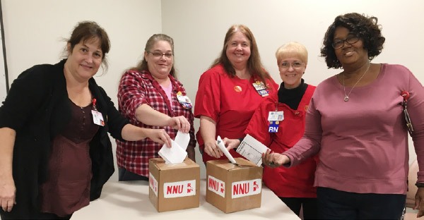 RNs cast their ballots at Research Medical Center