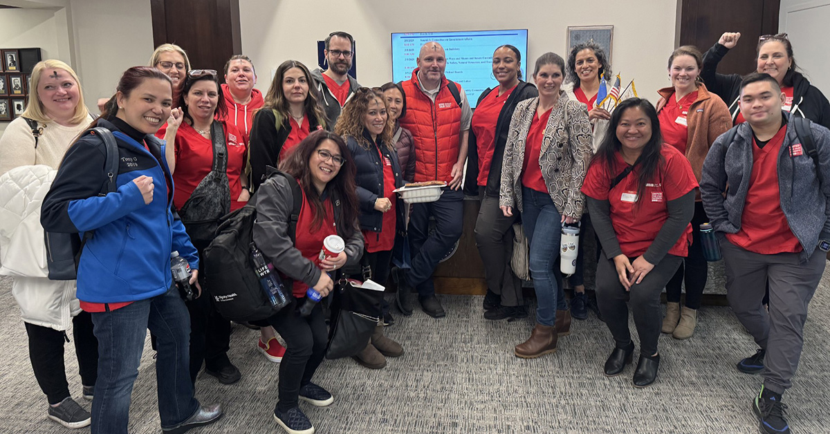 Nevada nurses lobby for safe staffing in March.