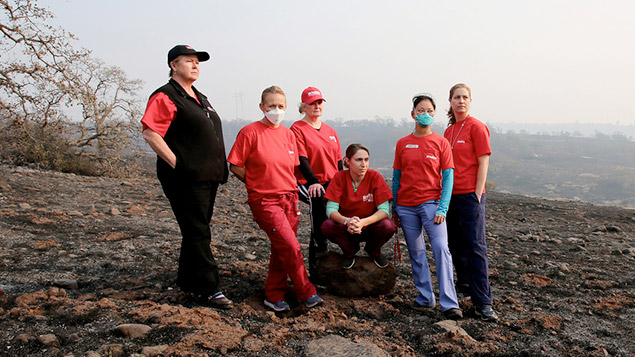 RNs overlook camp fire devastation