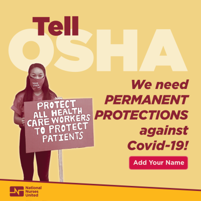 Tell OSHA: We need permanent protections against Covid-19!