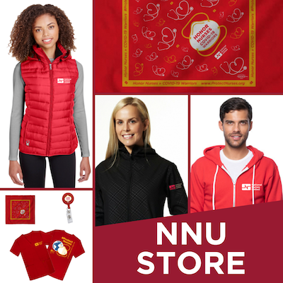 People wearing NNU merchandise, additional shirts and bandanas