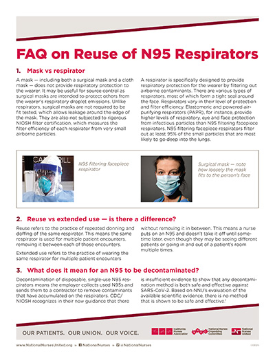 FAQ on Reuse of N95 Respirators