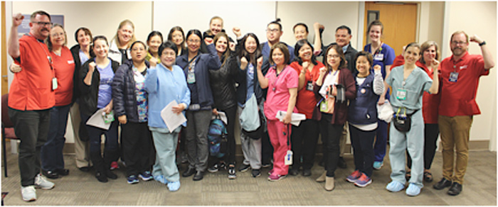 Kaiser South San Francisco RNs after voting to affirm new contract