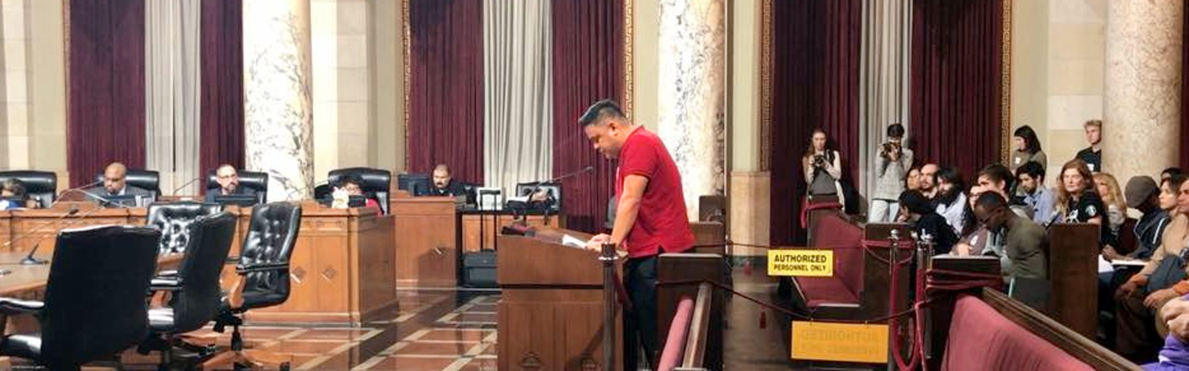 Brian Ferrer, RN speaks before LA city health commission