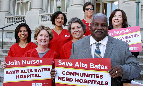 Rochelle Pardue-Okimoto with other RN activists and former Assembly member Sandre Swanson