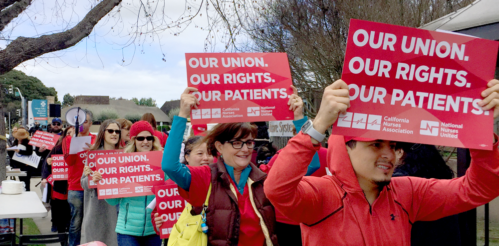 Salinas Valley nurses marching
