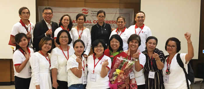 Zenei Triunfo-Cortez, RN, President of California Nurses Association attends Filipino Nurses Union’s Second National Congress in October of 2019