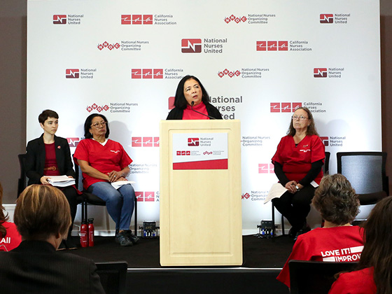 Nurses at press conference