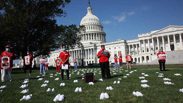 Nurses outside capitol building