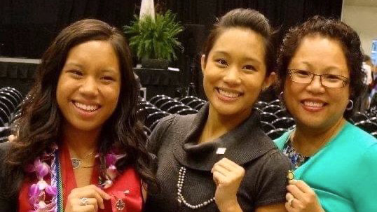 Allysha Shin, RN and her mother Rhea Almada, RN at her sister Adrienne Joe’s pinning ceremony