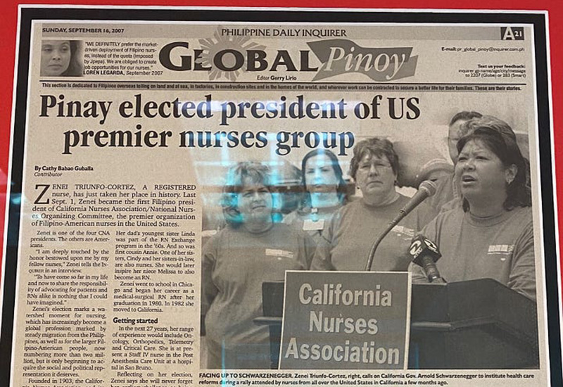 CNA/NNOC President Zenei Triunfo-Cortez, RN, featured in the Philippine Daily Inquirer, Sept. 16, 2007