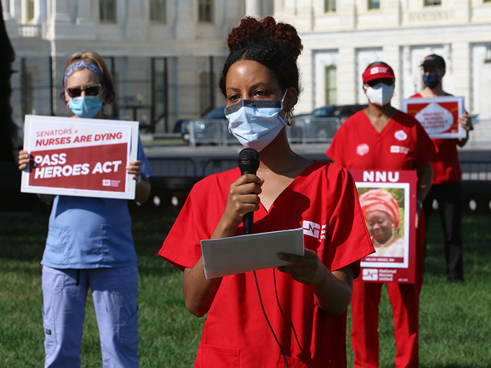 Nurses hold vigil for fallen nurses outside the US Senate