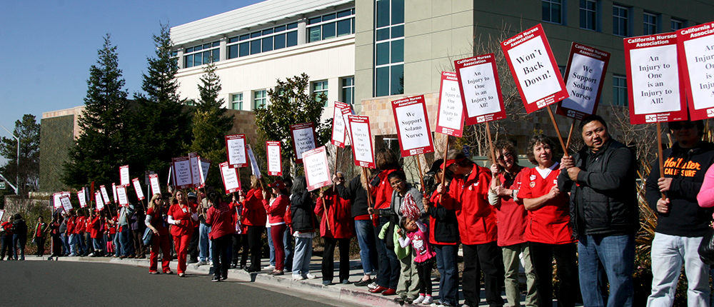 Nurses picket outside Sutter Solano Medicak Center