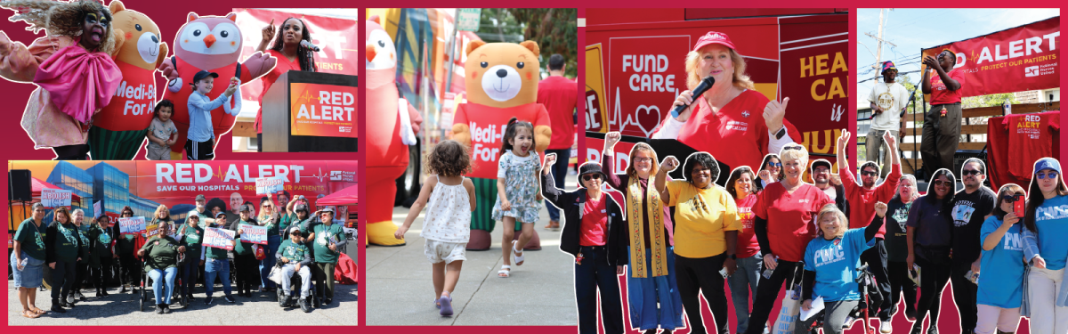Collage of people at Red Alert Bus Tour
