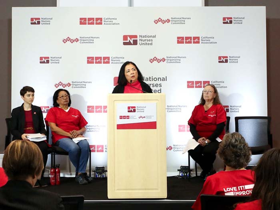 Nurses at press conference