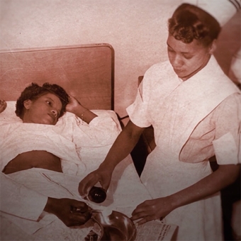 Emma Reynolds at the bedside