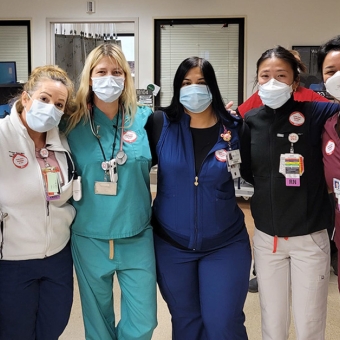 Group of nurses inside hospital