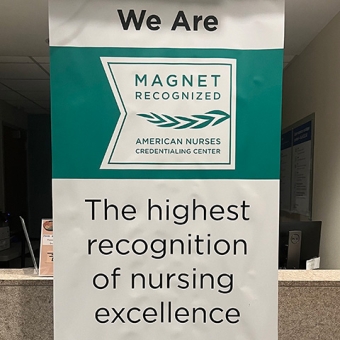 Sign in hospital celebrating Magnet status