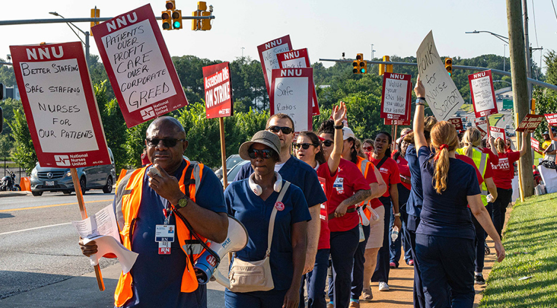 Nurses on picket line