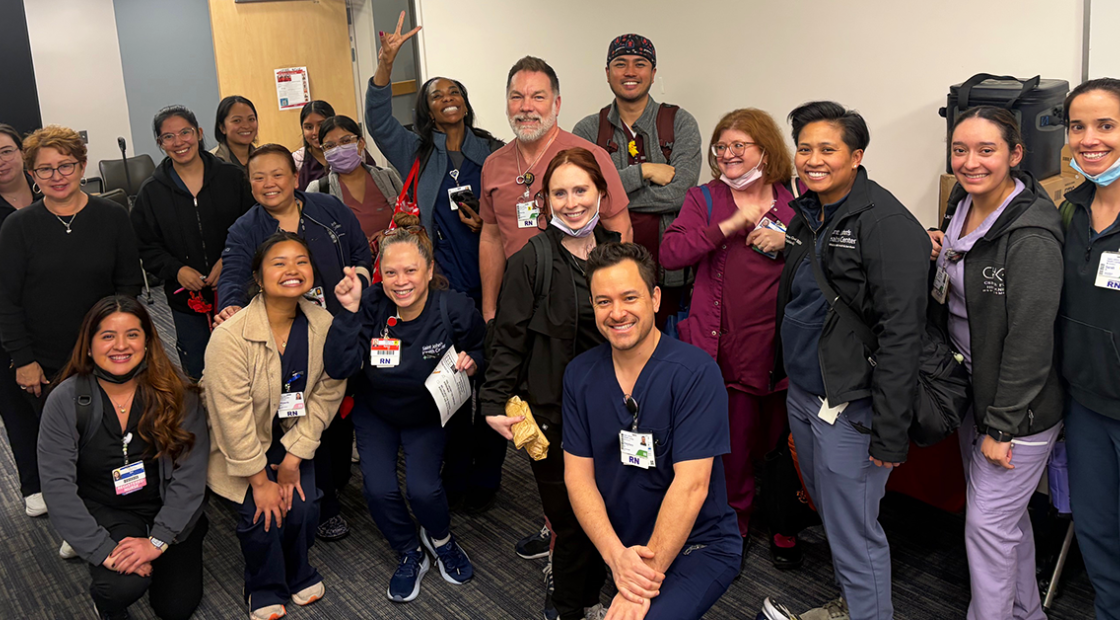 Group of victorious Providence Saint John's nurses
