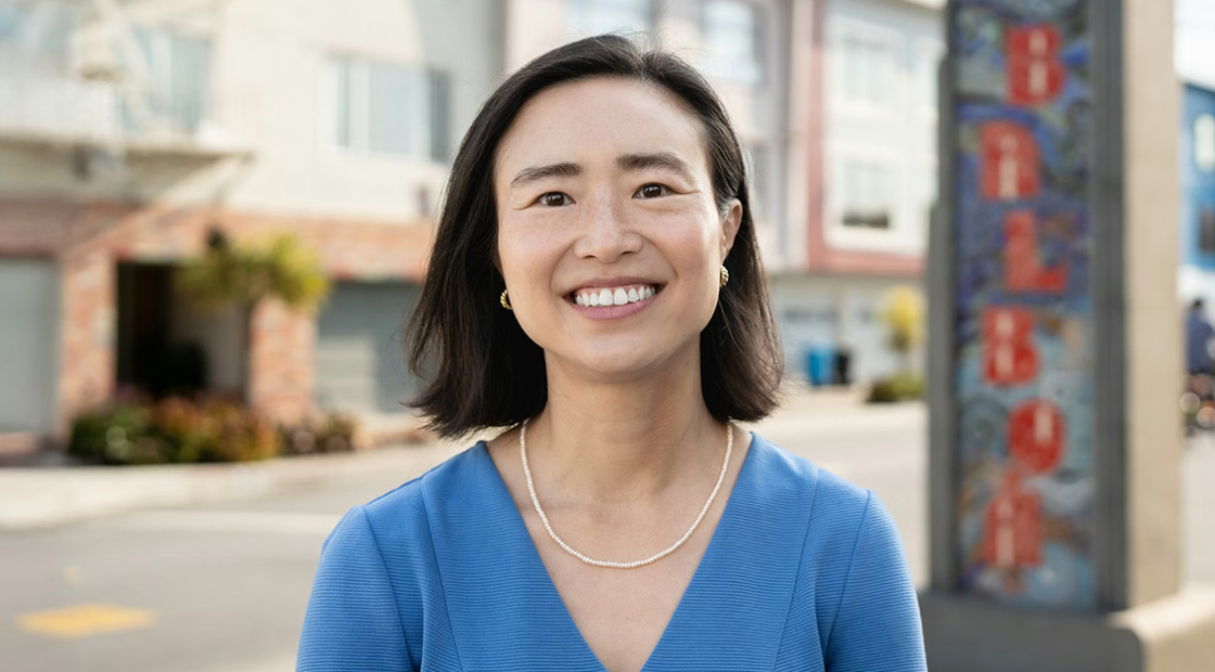 Congressional Connie Chan outside, smiling