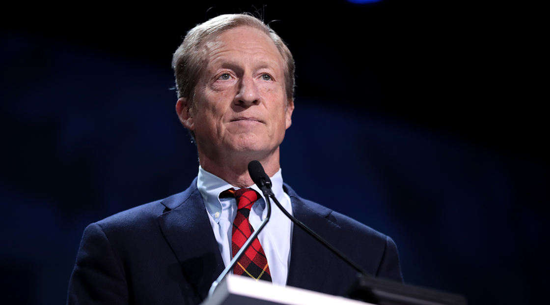 Photo of Tom Steyer: Photo by Gage Skidmore via Wikimedia Commons
