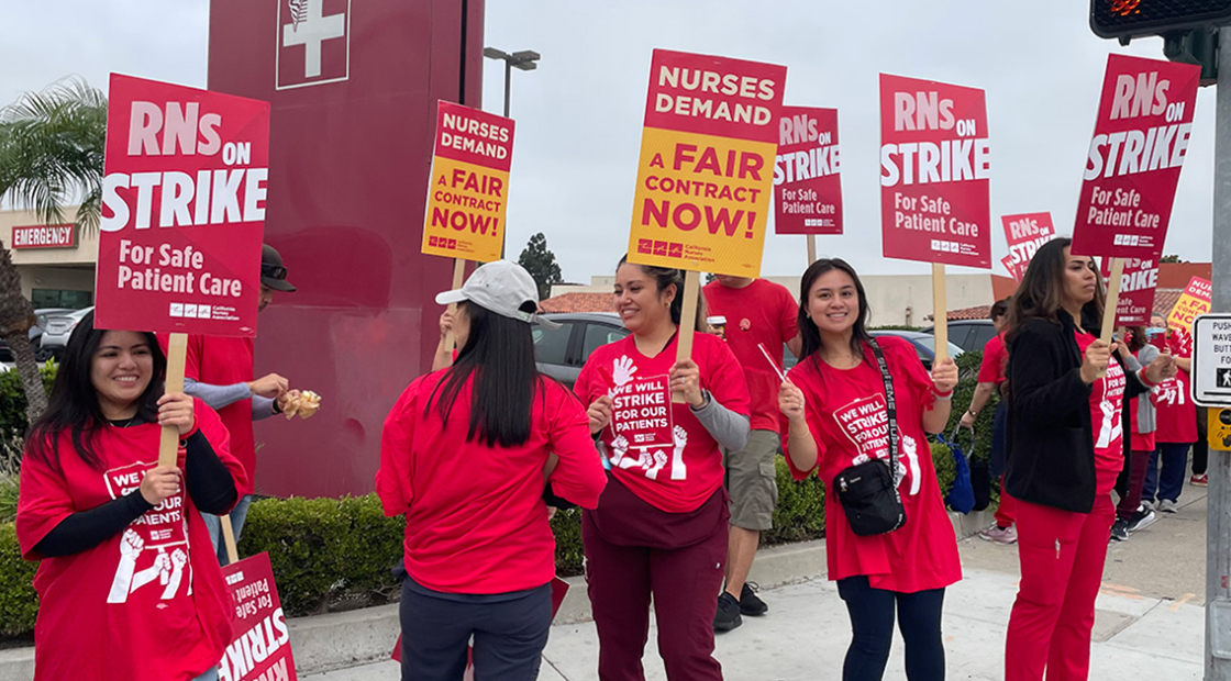 Nurses on picket line