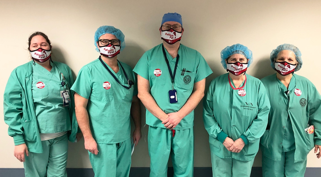 Five VA nurses inside Albany Stratton VA Medical Center 
