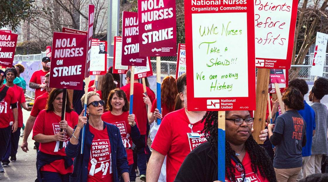 UMC nurses on strike line