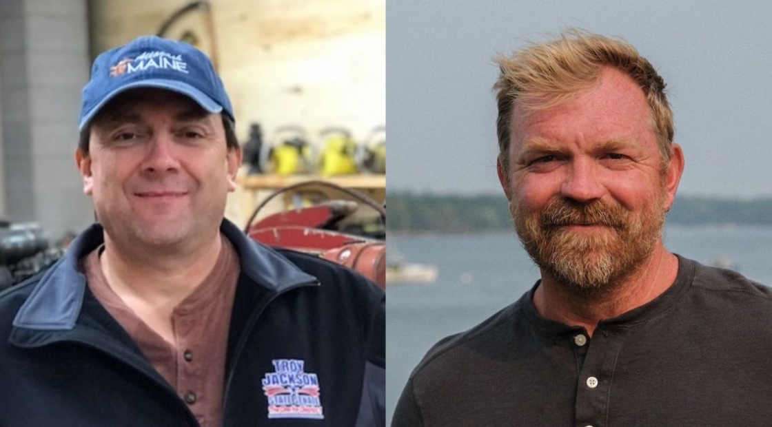 Separate head shots of Troy Jackson and Graham Platner