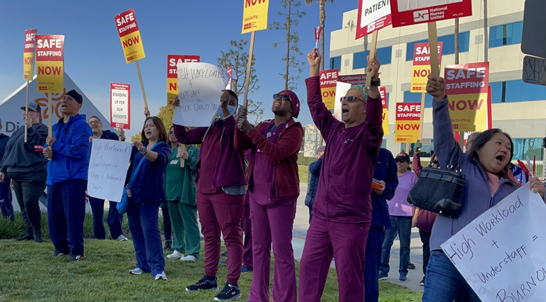 San Bernardino nurses hold picket