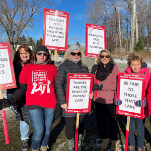 Nurses picketing outisde