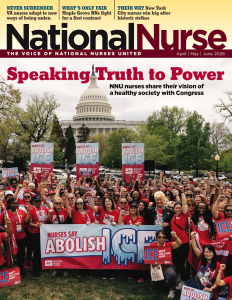 Cover of National Nurse magazine Q2 2026, nurses holding rally in Washington, D.C.