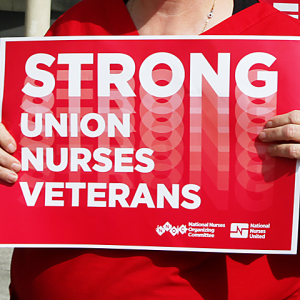 Sign: Strong Union Nurses Veterans