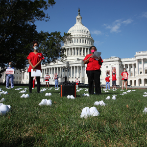 Nurses outside capitol building