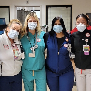 Group of nurses inside hospital