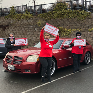 Sutter Solano nurses hold signs "Patient's First"