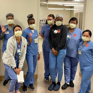 Group of nurses inside hospital