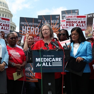 Rally outside DC Capitol building for Medicare for All legislation introduction