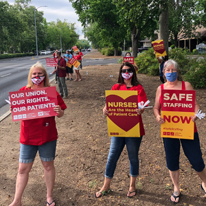 Enloe RN's hold picket for a fair contract